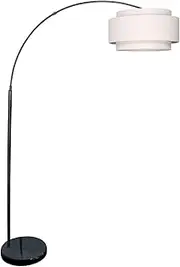 Floor Lamp Stand Reading Black Metal Marble Base Modern Lighting Home Decor