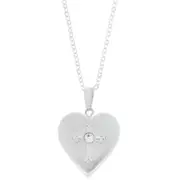 Sterling Silver with Round Brilliant Cut White Cubic Zirconia Locket