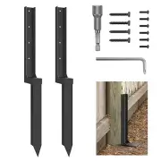 Thickened Fence Post Repair Kit, Fence Post Anchor Ground Spike, 2 Pack Heavy Du