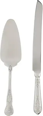 Hotel Pie Server and Cake Knife Set, Silver 2-Piece Cake Knife and Pie Server