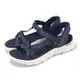 Skechers 涼鞋 Go Walk Flex Sandal-ILLUMINATE Slip-Ins 女鞋 藍白 避震 涼拖鞋 141481NVY