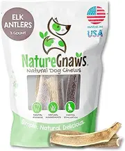 Nature Gnaws Premium USA Elk Antler Dog Chews 5-8 inch (3 Pa