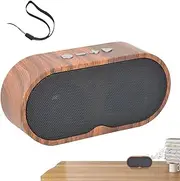 Portable Wireless Speaker,Portable Wood Grain Small Wireless Speaker - Rechargeable Support TF Card Player Accessories Loud Volume Retro Home Decor for Phones Tablets Birthday