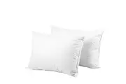 Set of 2 Soft Goose Feather Down Pillow Bedding Japara Cotton Cover White
