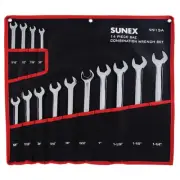 Sunex 9915A Sunex 14 Pc. SAE Full Polish V-Groove Combi Wrench Set