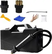 High Pressure Steam Cleaner, 3800W Self Priming Steam Cleaning Machine, 6000ML Portable Handheld Steamer with 2 Brushes and an Extension Elbow, 9.5 Bar Steam Pressure, for Kitchen, Car Black