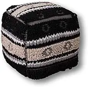 Hagiwara Stool Approx. 15.7 x 15.7 x 15.7 inches (40 x 40 x 40 cm), Viajero Series_Ulud 100% Cotton, Cushion, Chair, Square, Handloomed, Ethnic Style, Natural Interior