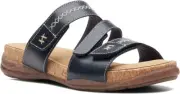 Clarks Women's Roseville Bay Flat Sandal Black Ankle Strap Open Toe NEW 7 M