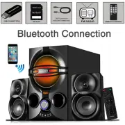 Boytone 2.1 Multimedia Bluetooth Speaker System, SD Slot, USB Port, FM, DJ Light