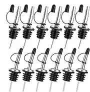 Bottle Pour Spout,Portable Wine Seal Stoppers with Dust Caps - 12x Oil Pourer, Stainless Steel Bottle Pourers for Beer, Soys, Vinegar