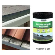 1x/2x Rolls Gutter Guard Mesh 5m x 16cm Black Leaf Mesh Deluxe Home Garden DIY