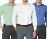 New Bill Blass Mens No-Iron Stain-Repellent Stretch Point Collar Dress Shirt 3XB