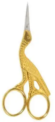 3.5" Stork Embroidery Scissors Cross Stitch Sewing Scissors Cutter Gold Plated