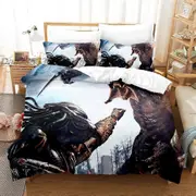 v889 Bed Sheets Movie The Predator Bedding Set Single Twin Full Queen King Size Bed Set Aldult Kid Bedroom Duvetcover Sets Alien Bed Sheet 3-Piece Bed
