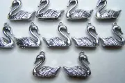 Tibetian Silver Lead Free Pewter Charms/Swan #3765 ~ 11-13Pcs.