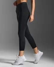Form Stash Hi-Rise Compression 7/8 Tights with Pockets, 2XU, XL, Black/Black1, Female