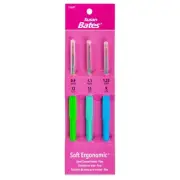 Susan Bates Steelite Soft Ergonomic Steel Crochet Hook Set-Fine - Sizes - 3 Pack