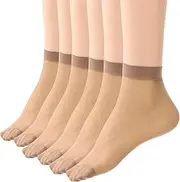 [Bremorou] 20 Pairs Sheer Socks Women Ankle Nylon Socks Soft Tight Hosiery with Reinforced Toe Summer Thin Sock for Flats Breathable Thin Cool See Through Stylish Calf Silk Sock for Women Girls