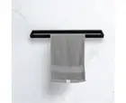 Black Square Single Towel Rail Stainless Steel Rack Bar Holder Towel Shelf 600Mm