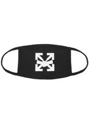 Off-white Arrow Agreement Printed Cotton Face Mask - Black One Size