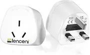 LENCENT 2X AU to UK Plug Adapter, Grounded Australian Visitors Travel Converter, Converts All Type I Plugs from UK Ireland Britain Scotland and More (Type G)