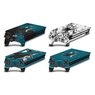 OFFICIAL NHL SAN JOSE SHARKS VINYL STICKER SKIN DECAL FOR SONY PS4 PRO BUNDLE