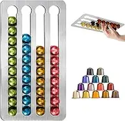 ZCOINS Coffee Pod Holder Organizer Compatible with Original Line Pods, Stainless Steel Adhesive Capsule Storage, Pod Holder 16"L x 8.7"W for Kitchen Walls and Cabinets