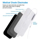 WIRED ELECTRODE MASSAGE PADS LG RECTANGULAR (16) FOR TENS 3000 DIGITAL MASSAGER