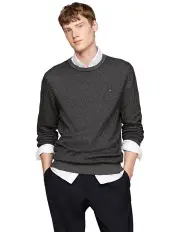 [Tommy Hilfiger] Two-Tone Jumper with Cashmere in Black