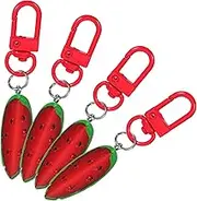 Mobestech 4 Pcs Watermelon Slice Resin Keychain Cute Fruit Pendant Bag Charm Portable Hanging Bag Accessories for Women Unique Keychain Charms