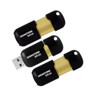 【GIGASTONE 立達】64GB USB3.0 黑金膠囊隨身碟 U307S 超值3入組(64G 高速隨身碟 原廠五年保固)