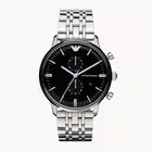 Brand New Armani Classic Chrono Black Dial Stainless Steel Men's Watch AR0389