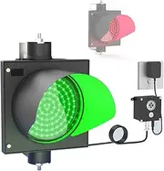 Red/Green 2 in 1 Traffic Signal Light, AC100-240V Traffic Light Wall Lamp, Button Control, Suitable for Roads, toll Booths, Indicator Lights(Red)
