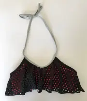 NWT California Kisses Dance Hot Pink/Black Laser Cut Cami Bra Top Girl's Size XL