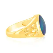 9ct Yellow Gold Oval Shaped Opal Ring, T