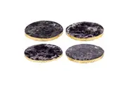 4PK Allira 10cm Agate Drink Coaster Set Tableware Mat Table Protector Amethyst