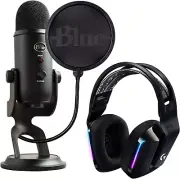 Blue Yeti Game Streaming Kit with Yeti USB Gaming, Podcast Mic, Pop Filter, Pc/M