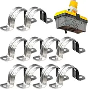 Pipe Clamps - Pipe Strap Clamp | Tube Strap Clamp | Stainless Steel U Tube Pipe Strap | Reinforced Rib for Extra Strength | 2 Hole Pipe Strap for Emt Conduit Metal Tension Clamp