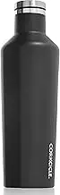 Corkcicle Classic Canteen Triple Insulated Stainless Steel Water Bottle with Straw, Matte Black, 475 ml Capacity