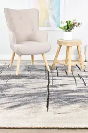Medieval Primitive Grey Beige Rug