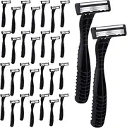 Lasnten 30 Pcs 3 Blade Disposable Razor for Men Bulk Disposable Head Razor Set Men's Disposable Razors Sensitive Skin Razor Travel Razor for Smooth and Comfortable Shave for Hotel Travel Spa Daily Use