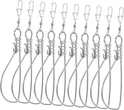 Yardwe 10pcs Stainless Steel Fishing Lure Buckles Quick Clips Locking Snaps Saltwater Tackle Fishing Gear Accessories