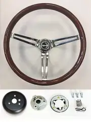 68 69 Road Runner Barracuda Fury Mahogany Wood Steering Wheel High Gloss 15"