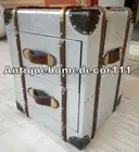 Bedside trunk chest aluminium aviator vintage home bar hotel furniture storage