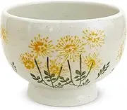 J-Kitchens Isayama Kiln Soup Bowl, Drink or Eat, Free Maru, Bowl, 11.8 fl oz (350 cc), Hasami Yaki, Made in Japan, Wild Flowers, Yellow