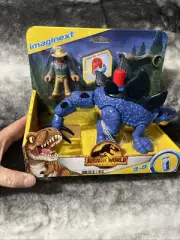 Imaginext Jurassic World Dominion Stegosaurus Dinosaur Dr. Grant Poseable NEW