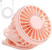 Clip on Fan,Small Personal Desk Cooler | Battery Operated 3-Speed Cooling Tool for Travel Stroller Car Seat Home Gym Bed Kitchen Outdoor Umbrella Crib Camping Treadmill Golf