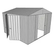 Build-a-Shed 3.0 x 3.0 x 2.3m Double Sliding and Double Hinge Door Shed - Zinc