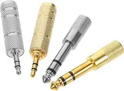 INOOMP 4pcs Metal Audio Adapter to Microphone Jack Converter Effortless Connectivity for Audio Devices Stylish Color Options