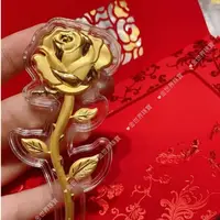 在飛比找蝦皮購物優惠-金世界珠寶-黃金9999玫瑰花紅包【現貨】 黃金紅包袋 玫瑰